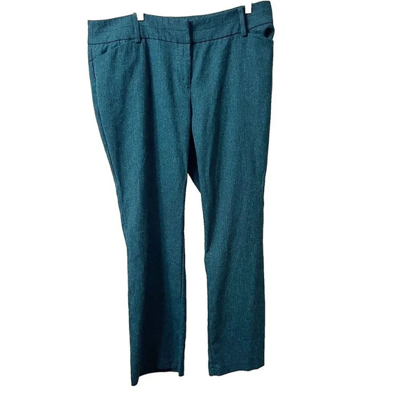 7th Avenue Suiting Collection Womens Green Trouser Dress Pants 18 Straight Leg - Picture 1 of 12